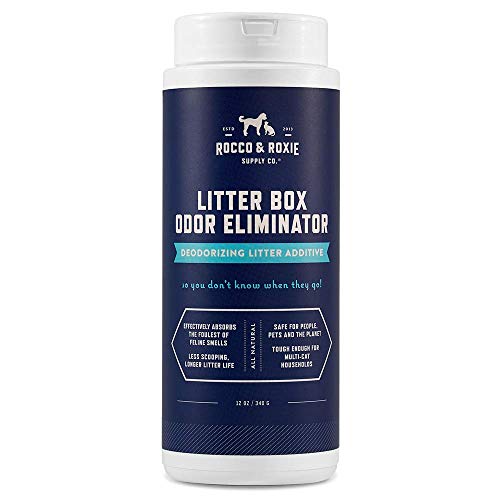 Rocco & Roxie Litter Box Odor Eliminator, Best Natural Urine Deodorizer, Cat Box Deodorizer, Smell Control, Odor Absorber,...