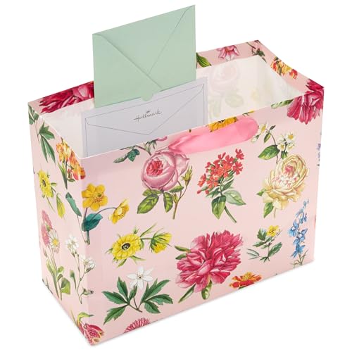 Hallmark 10" Large Mother's Day Gift Bag with Tissue Paper (Vintage Floral with Pink Bow) for Valentine's Day, Easter, Bri...