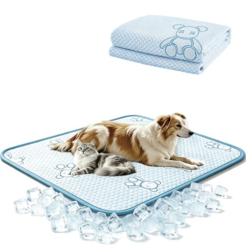YOFANG Dog Cooling Mat 40”x28”,Double-Sided All-Season Pet Cooling Pad,Washable Non-Slip Cool Touch Bed for Large Medium S...