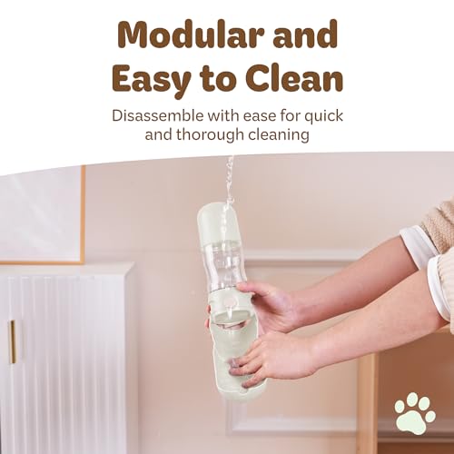 Desired Things Portable Pet Food and Water Dispenser, 2 in 1 Cat & Small Dog Water Bottle & Food Container, Lightweight, B...