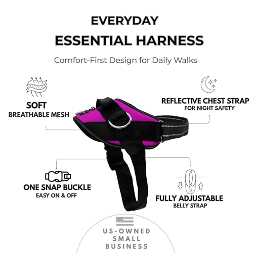 ShawnCo Essential Dog Harness, No-Pull Pet Vest with 3 Leash Clips, No Choke, Reflective, Adjustable and Padded, for Easy ...