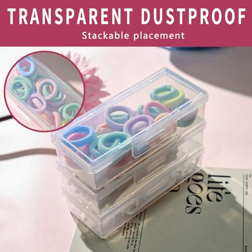 LIGHUFEIC 6Pcs Cotton Swab Holder for Travel,Portable Dental Floss Case Clear Plastic Cotton Pad Holder,Travel Floss Picks...