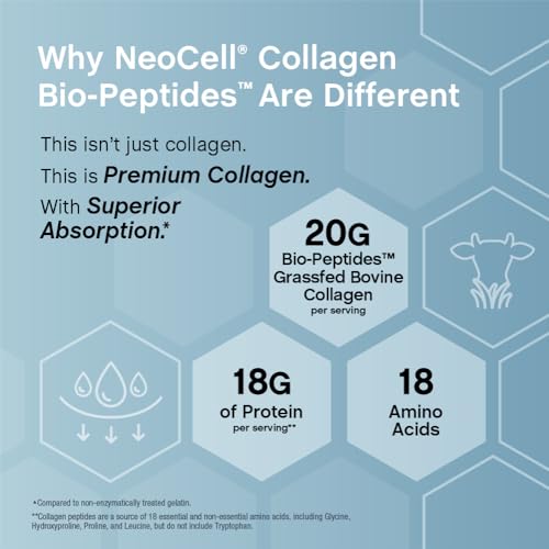 NeoCell Collagen Peptides Powder | 22oz | Super Hair, Skin, and Nails | Superior Absorption | Grassfed Protein Supplement...
