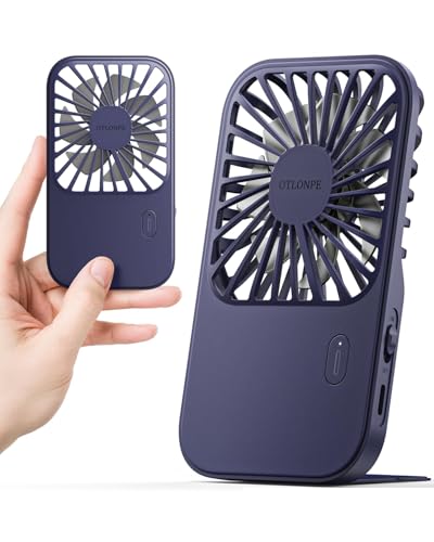Otlonpe Rechargeable Mini Portable Handheld Fan, Small Personal Battery Powered Handheld Portable Fans for Hand Held Deskt...