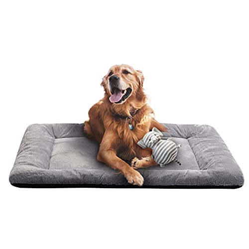 Dog Beds Crate Pad for Medium/Large Dogs Fit Dog Crates,Washable & Anti-Slip Kennel Pad for Dogs Cozy Sleeping Mat,Gray 42...