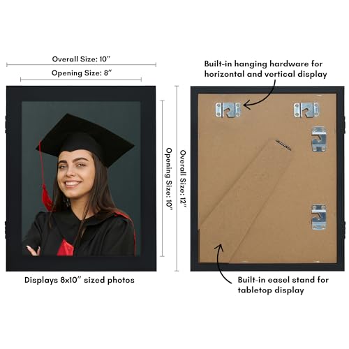 Americanflat 8x10 Picture Frame with Storage - Quick Change Storage Frames with Shatter-Resistant Glass - Holds 35 Photos...