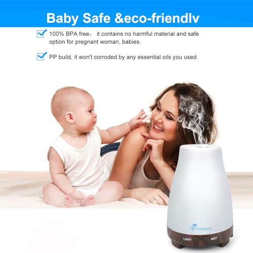 Diffuserlove Essential Oil Diffusers 200ML Remote Control Diffuser Mist Humidifiers BPA-Free Aromatherapy Diffuser (Black ...