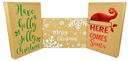 10 Pack Christmas Kraft Gift Boxes and Tissue Paper Bundle with Foil Designs