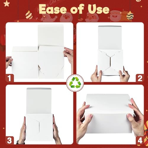 MESHA 8x8x4 Gift Box 10 Pack White Gift Boxes with Lids, DIY Bridesmaid Proposal Box, Recyclable,Foldable Box for Wedding,...