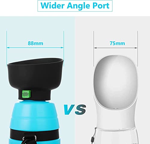 Dog Water Bottle Portable (17oz/22oz), 2 in 1 Foldable Dog Travel Water Bottle, Leak-Proof Dog Water Dispenser, Pet Water ...