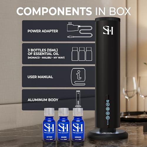 Hotel Waterless Scent Diffuser, Tower Design Upgrade 2026 | Rechargeable Battery Cold Air Oil Diffuser for Large Homes, Of...