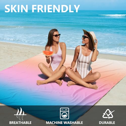 AISPARKY Beach Blanket Waterproof Sandproof Extra Large, Oversized Beach Mat, Quick Drying&Compact&Lightweight, Picnic Bla...