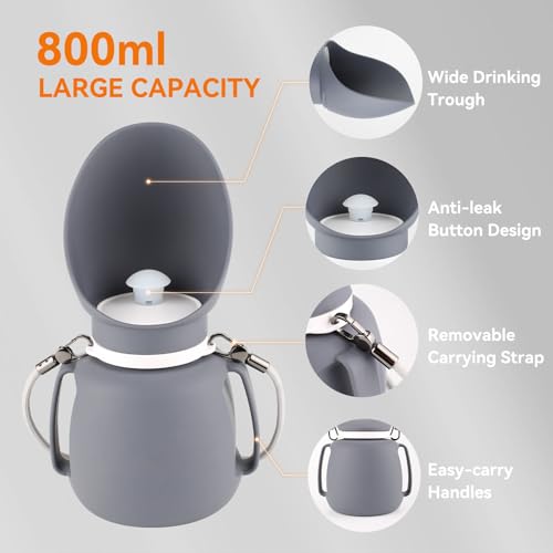 PETLESO Dog Water Bottle, Portable Dog Water Dispenser, 27 OZ Leakproof Pet Bottle Kettle for Doggy Cats Outdoor Walking/H...