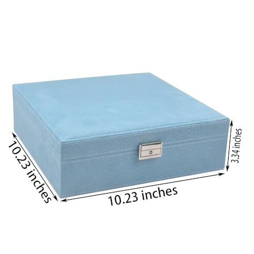 GYJOYERO Jewelry Boxes 10 x 10 Inches 2-layer Handle Necklace Holder Organizer Jewellery Women Rings Storage Display Girls...