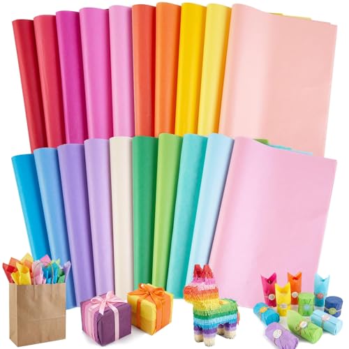 Koogel 330 Sheets Tissue Paper, 14x10 Inch Multicolor Wrapping Tissue Paper for Gift Bags Holiday Birthday DIY Crafts Proj...