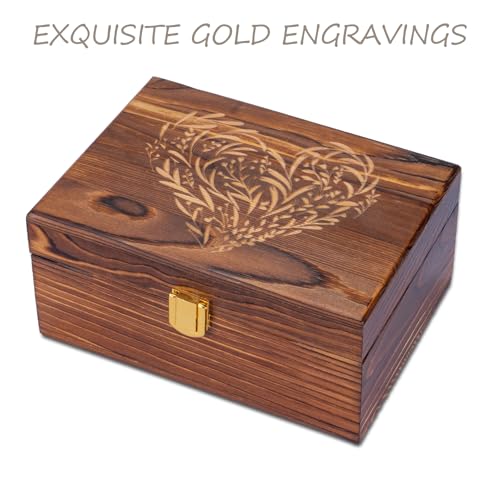 Small Wooden Memory Keepsake Boxes With Hinged Lids and a photo frame inside the lid - Decorative Storage Box With a Hinge...