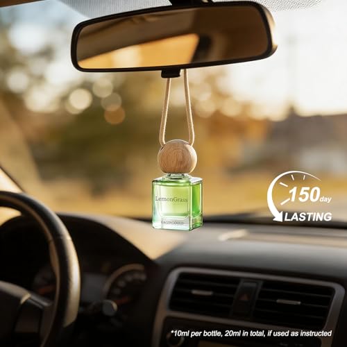 GAGINGOOLD Car Air Freshener Hanging 2 Pack, Lemon Grass Scent Essential Oil Diffuser Long Lasting Up to 150 Days, Cute Ca...