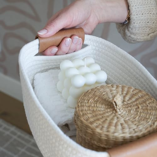 Beautiful Storage Basket Set of 3 - Sturdy Jute Rope Baskets for Shelves Are Perfect for Organizing Your Home - Quality St...