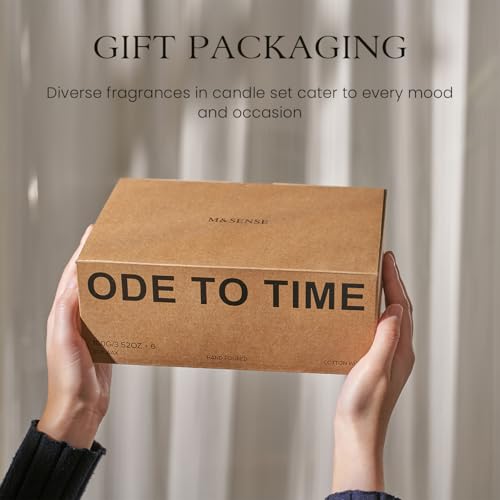 M&SENSE 6 Pack Christmas Candle Gift Set, Aromatherapy Candle Gift for Men and Women, Soy Wax Candles Home Scented, Long L...