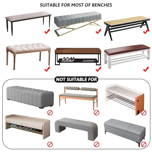 Stretch Bench Covers, Bench Seat Covers, Bench Cushions Covers, Printed Bench Seat Protector, Washable Bench Slipcover, Re...