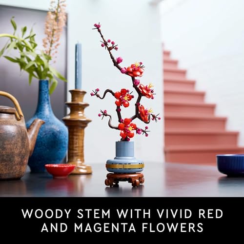 LEGO Botanicals Plum Blossom Building Sets for Adults - Artificial Flower for Dinner Table Centerpiece, Living Room Home D...