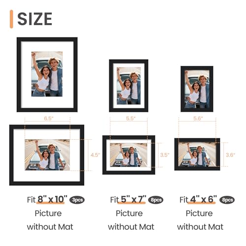 upsimples 19 Pack Picture Frames Collage Wall Decor for Mounting or Tabletop Display, Photo Gallery Frame Set for Family, ...