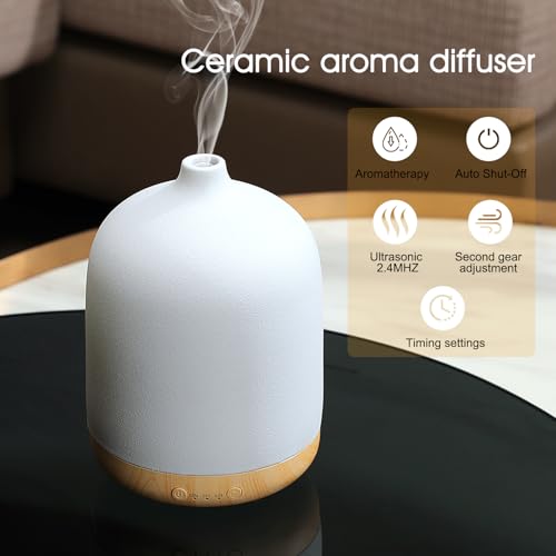 Ceramic Essential Oil Diffusers for Home, Decorative Bedroom Aromatherapy Scent Air Diffuser Ultrasonic Aroma Defusers 250...