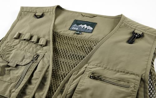 Acydar Men's Outdoor Fishing Work Safari Travel Photo Cargo Vest Outdoor Fishing Vest