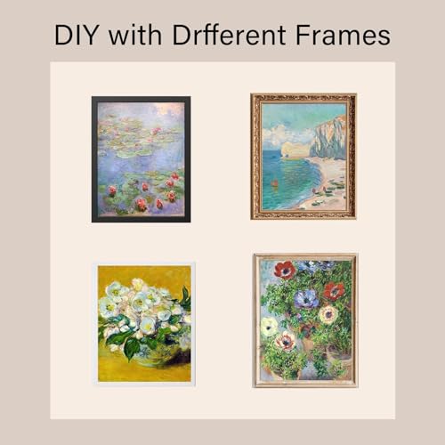 KBKBART Claude Monet Eclectic Wall Art, Monet Prints for Wall Decor, Eclectic Home Decor Canvas Impressionist Painting, Mo...