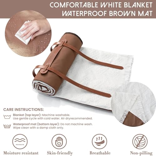 Tiny Land Picnic Blankets, 2 in1 Double Layer Waterproof Mat + Blanket, Foldable Beach Mat,Outdoor Blanket, Portable Campi...