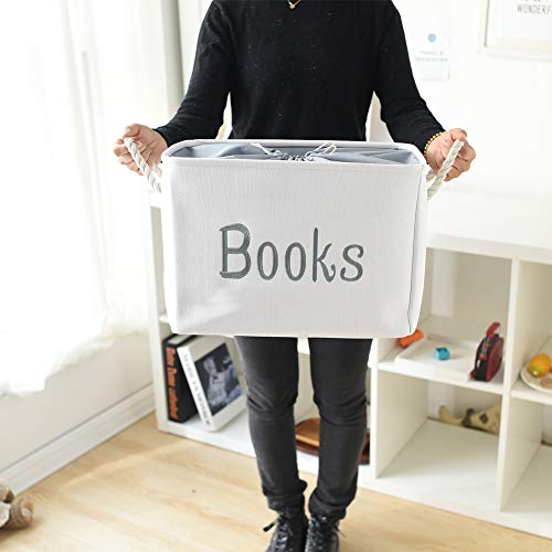 INough Book Basket for Kids Room, Book Storage Basket Book Organizer for Nursery Room Classroom Library Book Storage Box C...