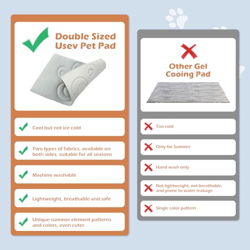 EXPAWLORER Reversible Dog Cooling Mat Large (Cool & Warm) 47”x28” Pet Cooling Mat in Summer & Plush Warm Blanket in Winte...