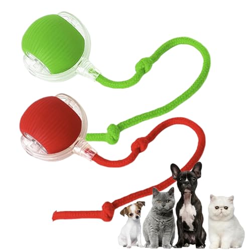 2 Packs Interactive Cat Toy,Electric DogBall Toy,Cat Toys For Indoor Cats,Chewie Viral Dog Ball,Adjustable Sports Rolling ...