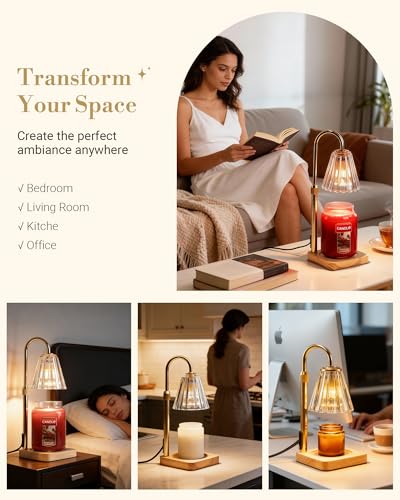 Marycele Candle Warmer Lamp with Timer & Dimmer - Mothers Day Gifts for Women Mom Her, Aesthetic Office Home Decor, Adjust...