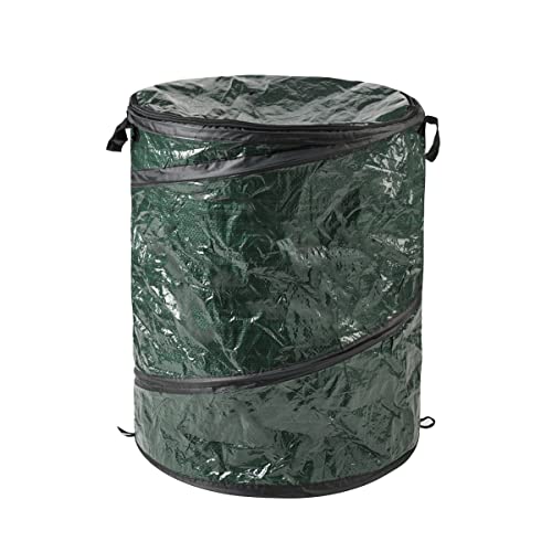 29.5-Gallon Pop Up Outdoor Garbage Can - Collapsible Trash Can for Parties, Yard Waste, or Laundry - Camping Accessories b...