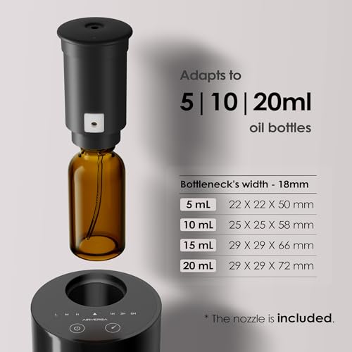 Airversa Waterless Diffuser for Essential Oil, Car Diffsuer, Battery Operated Nebulizer, 0.7 Fl Oz/ 20mL, Mini Scent Air M...