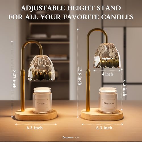 Drconox Candle Warmer Lamp with Timer Dimmable, Adjustable Height Wax Melt Warmer for Jar Candles, Birthday Gifts for Wome...