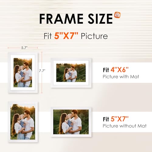 FIXSMITH 5x7 Picture Frame Bulk-4 Pack, Photo Frame with HD Plexiglass, Display Pictures 4x6 with Mat or 5x7 Without Mat, ...