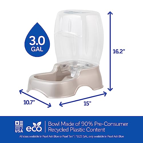 Petmate Pet Cafe Cat and Dog Water Dispenser - Water Bowl for Cats and Dogs, USA Made, 3 GAL, Pearl Tan