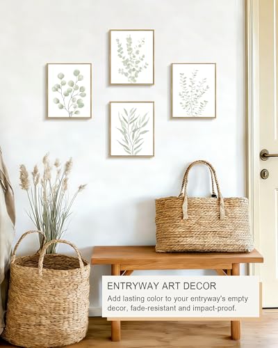 Drsoum Botanical Plant Framed Wall Art Boho Wall Decor for Bathroom Sage Green Eucalyptus Leaf Prints Minimalist Aesthetic...