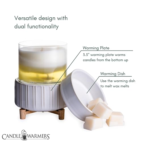 Candle Warmers ETC 2-in-1 Candle and Fragrance Warmer for Warming Scented Candles or Wax Melts and Tarts with to Freshen R...