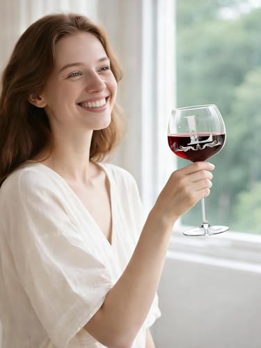 Mothers Day Gifts for Mom, Grandma, Wife - Personalized Initial A-Z Wine Glass Gifs for Women - Unique Birthday Gift for H...
