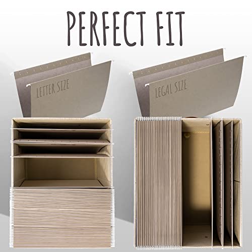ZICOTO Decorative File Organizer Box Set of 2 - Collapsible Linen Filing Cabinets w/Handles Are Perfect to Store all Your ...