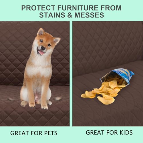 Luxshare Home Reversible Couch Cover for 3 Cushion Couch Sofa Cover Washable for Pet Friendly with Elastic Straps Water Re...