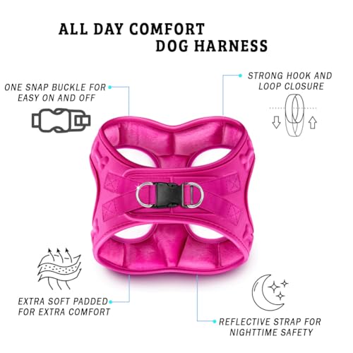 Comfort fit Step-in Dog & Puppy Harness - Comfortable All Weather Dog Vest Harness: Adjustable, Soft Padded, Easy to Put-o...