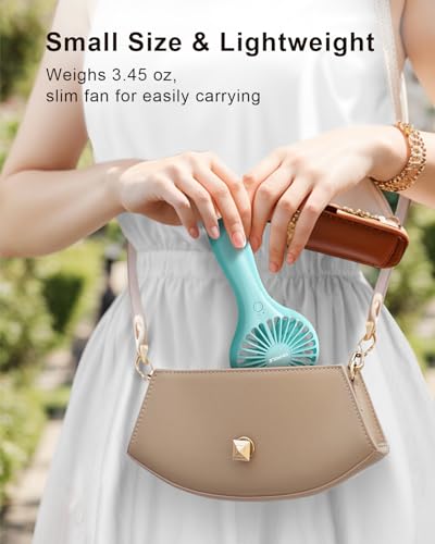 TriPole Mini Handheld Fan Battery Operated Small Personal Portable Fans Speed Adjustable USB Rechargeable Fans Cute Design...
