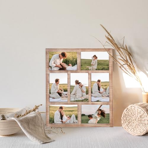 YESKAY 4x6 Picture Frame Collage for Wall Decor, Multiple Photo Collage Frames with Tempered Glass, 7-Opening for 4 x 6 Pi...