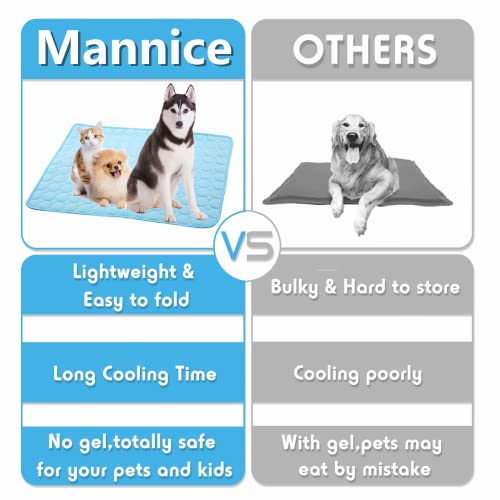 Mannice Dog Cooling Mat, Pet Cooling Mat for Dogs Cooling Blanket for Dogs Dog Cooling Pad for Kennels, Crates, Cars, Indo...