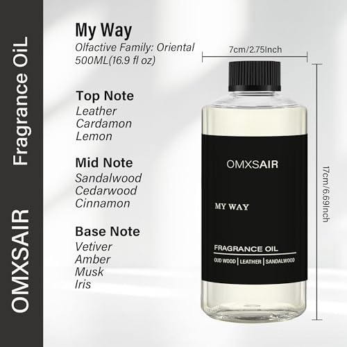 My Way Hotel Diffuser Oil & waterless Diffuser Essential Oil Home & Office Luxury Scents 500ml - Comforting Sandalwood, Ce...