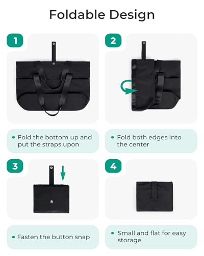 BAGSMART Tote Bag for Women, Foldable Tote Bag With Zipper Travel Shoulder Bag Handbag for Work
